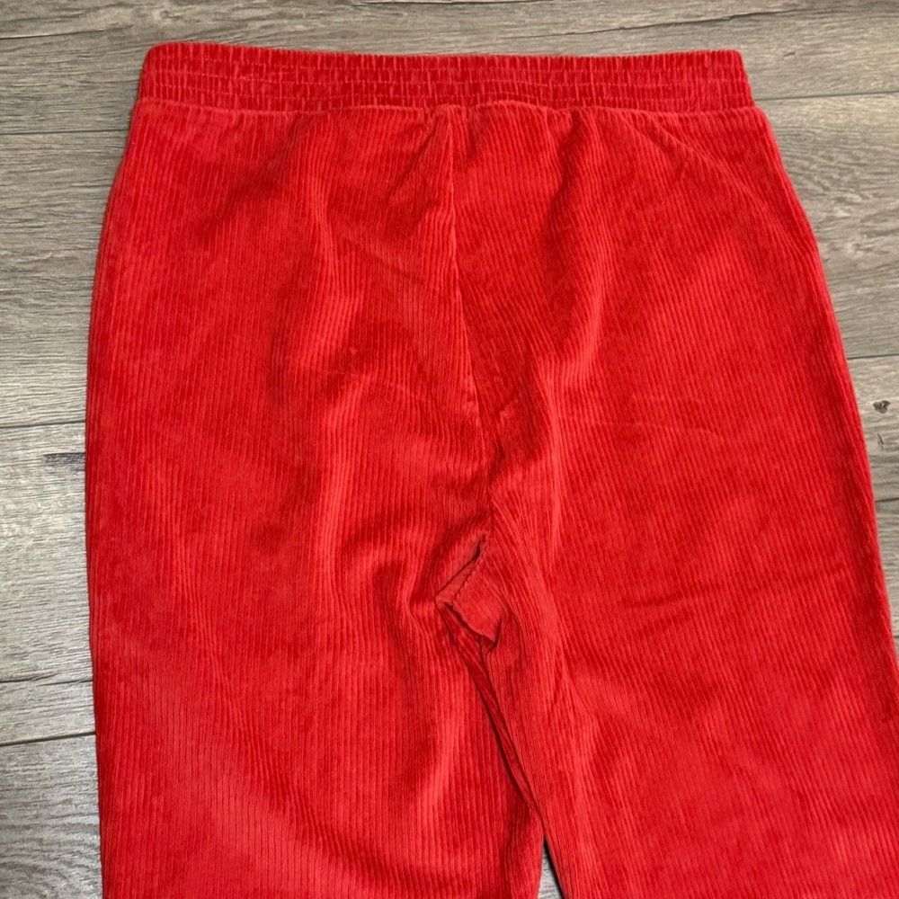 Aerie Women's Groove On Red Velour Ribbed Flare Pants Medium NWT - Picture 8 of 8
